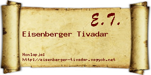 Eisenberger Tivadar névjegykártya